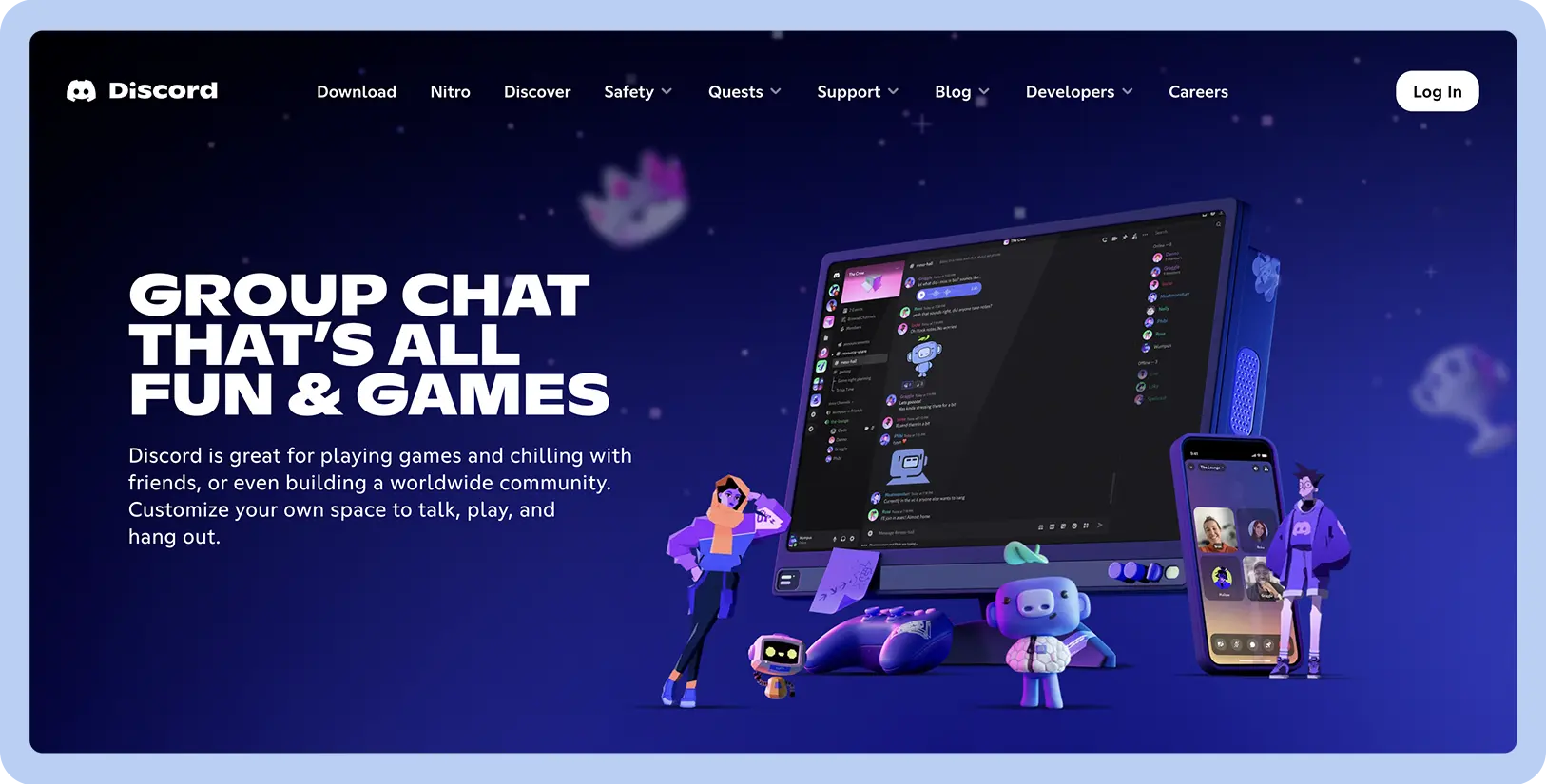 Screenshot of Discord website