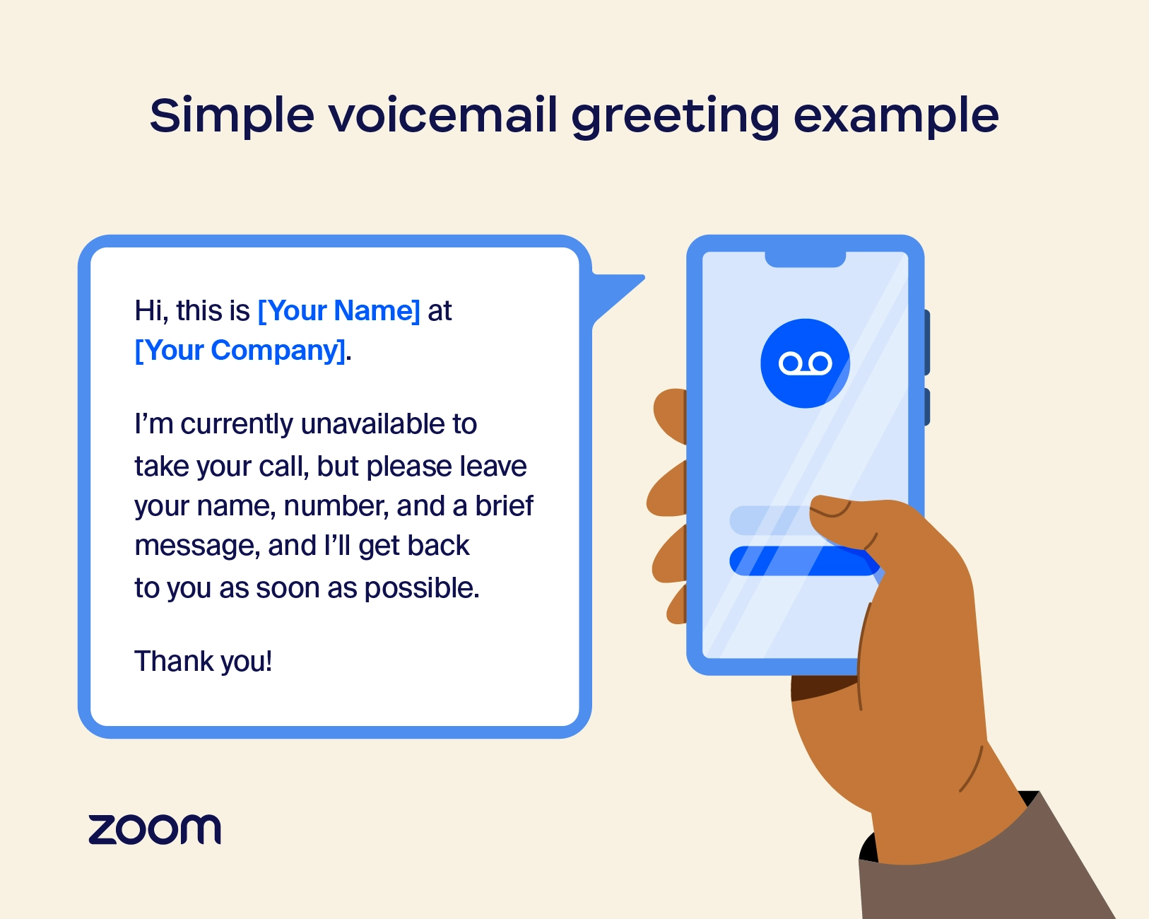 Simple voicemail greeting example
